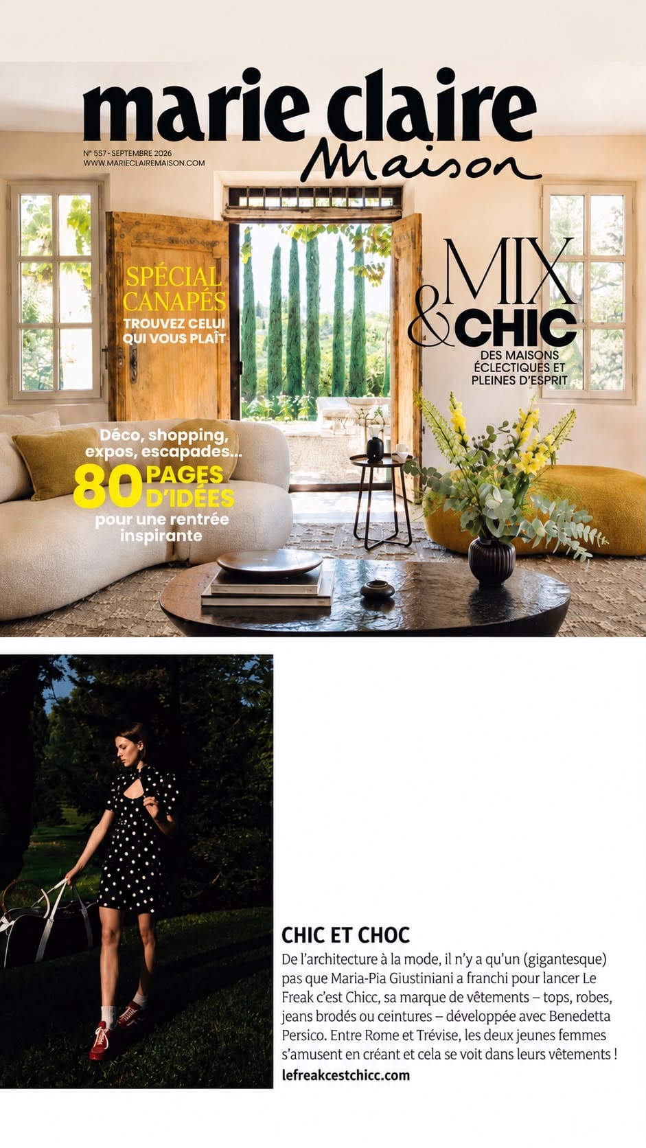 Le Freak c’est Chicc in Marie Claire Maison, September 2026